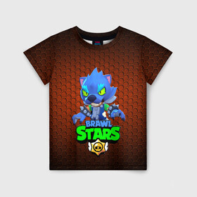 Детская футболка 3D с принтом Brawl stars в городе Новоалтайск, 100% гипоаллергенный полиэфир | прямой крой, круглый вырез горловины, длина до линии бедер, чуть спущенное плечо, ткань немного тянется | best leon | brawl stars | акула | бравл старс | леон