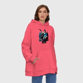 Худи SuperOversize хлопок с принтом Jill Valentine в городе Новоалтайск, 70% хлопок, 30% полиэстер, мягкий начес внутри | карман-кенгуру, эластичная резинка на манжетах и по нижней кромке, двухслойный капюшон
 | carlos oliveira | jill valentine | nemesis | re 3 | resident evil 3 remake | джил вэлентайн | карлос оливейра | немезида | немезис | обитель зла