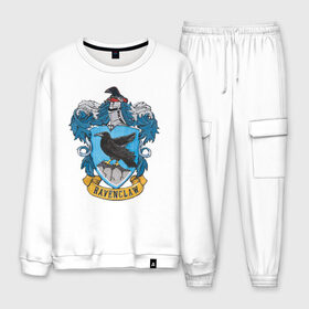 Мужской костюм хлопок с принтом Coat of Ravenclaw в городе Новоалтайск, 100% хлопок | на свитшоте круглая горловина, мягкая резинка по низу. Брюки заужены к низу, на них два вида карманов: два “обычных” по бокам и два объемных, с клапанами, расположенные ниже линии бедра. Брюки с мягкой трикотажной резинкой на поясе и по низу штанин. В поясе для дополнительного комфорта — широкие завязки | Тематика изображения на принте: vdgerir | гарри поттер | гриффиндор | дамблдор | добби | слизерин | хогвартс