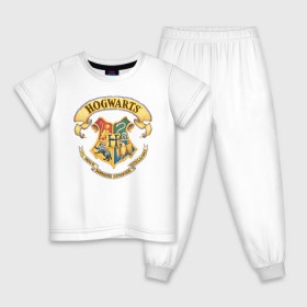 Детская пижама хлопок с принтом Coat of Hogwarts в городе Новоалтайск, 100% хлопок |  брюки и футболка прямого кроя, без карманов, на брюках мягкая резинка на поясе и по низу штанин
 | vdgerir | гарри поттер | гриффиндор | дамблдор | добби | слизерин | хогвартс