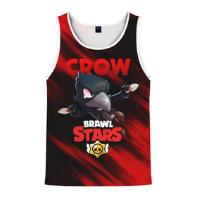 Мужская майка 3D с принтом BRAWL STARS CROW в городе Новоалтайск, 100% полиэстер | круглая горловина, приталенный силуэт, длина до линии бедра. Пройма и горловина окантованы тонкой бейкой | Тематика изображения на принте: bibi | brawl stars | crow | el brown | leon | leon shark | max | sally leon | shark | stars | werewolf | акула | биби | ворон | леон | оборотень