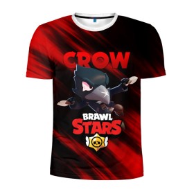 Мужская футболка 3D спортивная с принтом BRAWL STARS CROW в городе Новоалтайск, 100% полиэстер с улучшенными характеристиками | приталенный силуэт, круглая горловина, широкие плечи, сужается к линии бедра | Тематика изображения на принте: bibi | brawl stars | crow | el brown | leon | leon shark | max | sally leon | shark | stars | werewolf | акула | биби | ворон | леон | оборотень