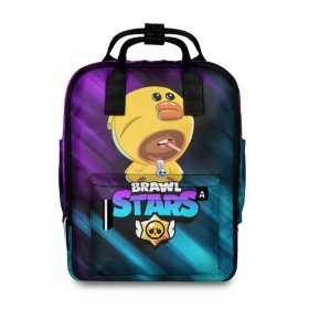 Женский рюкзак 3D с принтом BRAWL STARS SALLY LEON в городе Новоалтайск, 100% полиэстер | лямки с регулируемой длиной, сверху ручки, чтобы рюкзак нести как сумку. Основное отделение закрывается на молнию, как и внешний карман. Внутри два дополнительных кармана, один из которых закрывается на молнию. По бокам два дополнительных кармашка, куда поместится маленькая бутылочка
 | bibi | brawl stars | crow | el brown | leon | leon shark | max | sally leon | shark | stars | werewolf | акула | биби | ворон | леон | оборотень