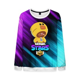Мужской свитшот 3D с принтом BRAWL STARS SALLY LEON в городе Новоалтайск, 100% полиэстер с мягким внутренним слоем | круглый вырез горловины, мягкая резинка на манжетах и поясе, свободная посадка по фигуре | bibi | brawl stars | crow | el brown | leon | leon shark | max | sally leon | shark | stars | werewolf | акула | биби | ворон | леон | оборотень
