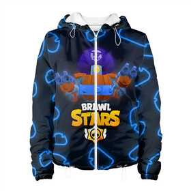 Женская куртка 3D с принтом Brawl Stars Darryl в городе Новоалтайск, ткань верха — 100% полиэстер, подклад — флис | прямой крой, подол и капюшон оформлены резинкой с фиксаторами, два кармана без застежек по бокам, один большой потайной карман на груди. Карман на груди застегивается на липучку | bea | bo | brawl stars | crow | darryl | daryl | dynamike | frank | gt max | gt макс | max | mortis | sakura spike | sally leon | sally леон | sandy | shark leon | spike | акула леон | беа | бо | бравл старс | динамайк | дэррил. дэрил | ма