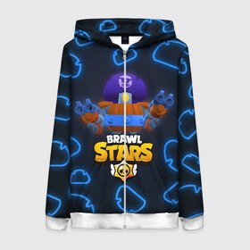 Женская толстовка 3D на молнии с принтом Brawl Stars Darryl в городе Новоалтайск, 100% полиэстер | длина до линии бедра, манжеты и пояс оформлены мягкой тканевой резинкой, двухслойный капюшон со шнурком для регулировки, спереди молния, по бокам два кармана | bea | bo | brawl stars | crow | darryl | daryl | dynamike | frank | gt max | gt макс | max | mortis | sakura spike | sally leon | sally леон | sandy | shark leon | spike | акула леон | беа | бо | бравл старс | динамайк | дэррил. дэрил | ма