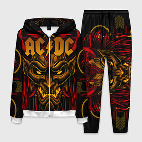 Мужской костюм 3D с принтом AC/DC в городе Новоалтайск, 100% полиэстер | Манжеты и пояс оформлены тканевой резинкой, двухслойный капюшон со шнурком для регулировки, карманы спереди | ac dc | acdc | back in black | columbia | epic | force | guitar | pop | rock | vevo | ангус | блюз | рок | хард | янг