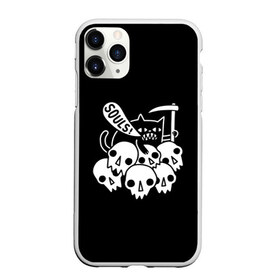 Чехол для iPhone 11 Pro Max матовый с принтом Котик в городе Новоалтайск, Силикон |  | Тематика изображения на принте: animal | cat | evil | halloween | meme | skull | soul | душа | животное | животные | зло | зубы | коса | кот | кот мем | котенок | кошка | лапки | мем | прикол | скелет | хэллоуин | череп