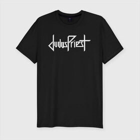 Мужская футболка хлопок Slim с принтом Judas Priest в городе Новоалтайск, 92% хлопок, 8% лайкра | приталенный силуэт, круглый вырез ворота, длина до линии бедра, короткий рукав | 50 летие группы | jesus christ | judas priest | бог металла | джудас | джудас прист | музыка | прист | рок н рол | хэви метал