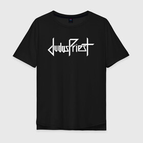 Мужская футболка хлопок Oversize с принтом Judas Priest в городе Новоалтайск, 100% хлопок | свободный крой, круглый ворот, “спинка” длиннее передней части | 50 летие группы | jesus christ | judas priest | бог металла | джудас | джудас прист | музыка | прист | рок н рол | хэви метал