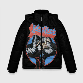 Зимняя куртка для мальчиков 3D с принтом Judas Priest в городе Новоалтайск, ткань верха — 100% полиэстер; подклад — 100% полиэстер, утеплитель — 100% полиэстер | длина ниже бедра, удлиненная спинка, воротник стойка и отстегивающийся капюшон. Есть боковые карманы с листочкой на кнопках, утяжки по низу изделия и внутренний карман на молнии. 

Предусмотрены светоотражающий принт на спинке, радужный светоотражающий элемент на пуллере молнии и на резинке для утяжки | album | judas priest | metal | music | rock | джудас прист | метал | рок