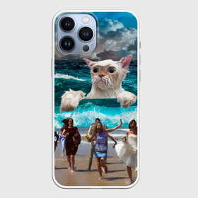 Чехол для iPhone 13 Pro Max с принтом Морской Кошак в городе Новоалтайск,  |  | Тематика изображения на принте: cat | mem | mems | вода | волны | кот | котейка | котик | кошак | кошка | мем | мем с котом | мемы | мемы с котом | мокрый кот | море | морской кот | морской кошак | облака | океан | прикол | приколы | тучи | шторм