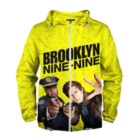 Мужская ветровка 3D с принтом Brooklyn Nine-Nine в городе Новоалтайск, 100% полиэстер | подол и капюшон оформлены резинкой с фиксаторами, два кармана без застежек по бокам, один потайной карман на груди | 7 сезон | 99 участок | brooklyn nine nine | бруклин | бруклин 9 9 | комедия