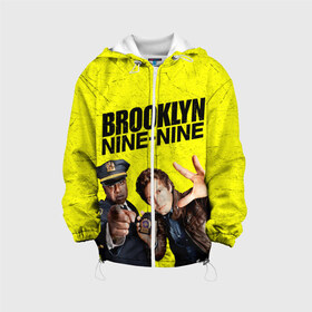 Детская куртка 3D с принтом Brooklyn Nine-Nine в городе Новоалтайск, 100% полиэстер | застежка — молния, подол и капюшон оформлены резинкой с фиксаторами, по бокам — два кармана без застежек, один потайной карман на груди, плотность верхнего слоя — 90 г/м2; плотность флисового подклада — 260 г/м2 | 7 сезон | 99 участок | brooklyn nine nine | бруклин | бруклин 9 9 | комедия