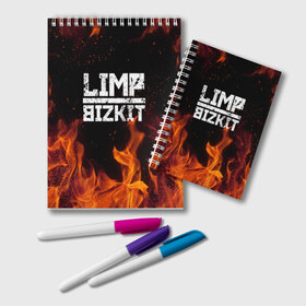Блокнот с принтом LIMP BIZKIT в городе Новоалтайск, 100% бумага | 48 листов, плотность листов — 60 г/м2, плотность картонной обложки — 250 г/м2. Листы скреплены удобной пружинной спиралью. Цвет линий — светло-серый
 | Тематика изображения на принте: dj lethal | limp bizkit | rock | джон отто | лимп бизкит | майк смит | музыка | роб уотерс | рок | сэм риверс | терри бальзамо | уэс борланд | фред дёрст