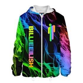 Мужская куртка 3D с принтом BILLIE EILISH в городе Новоалтайск, ткань верха — 100% полиэстер, подклад — флис | прямой крой, подол и капюшон оформлены резинкой с фиксаторами, два кармана без застежек по бокам, один большой потайной карман на груди. Карман на груди застегивается на липучку | be | billie | billie eilish | blohsh | ghoul | билли | билли айлиш