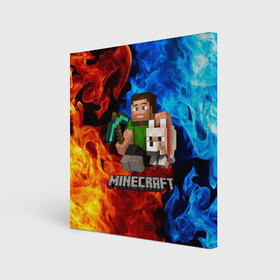 Холст квадратный с принтом MINECRAFT в городе Новоалтайск, 100% ПВХ |  | game | minecraft | блоки | игра | квадраты | компьютерная игра | крипер | майнкрафт