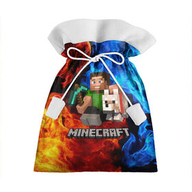 Подарочный 3D мешок с принтом MINECRAFT в городе Новоалтайск, 100% полиэстер | Размер: 29*39 см | Тематика изображения на принте: game | minecraft | блоки | игра | квадраты | компьютерная игра | крипер | майнкрафт