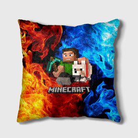 Подушка 3D с принтом MINECRAFT в городе Новоалтайск, наволочка – 100% полиэстер, наполнитель – холлофайбер (легкий наполнитель, не вызывает аллергию). | состоит из подушки и наволочки. Наволочка на молнии, легко снимается для стирки | Тематика изображения на принте: game | minecraft | блоки | игра | квадраты | компьютерная игра | крипер | майнкрафт