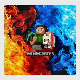 Магнитный плакат 3Х3 с принтом MINECRAFT в городе Новоалтайск, Полимерный материал с магнитным слоем | 9 деталей размером 9*9 см | game | minecraft | блоки | игра | квадраты | компьютерная игра | крипер | майнкрафт