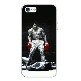 Чехол для iPhone 5/5S матовый с принтом Muhammad Ali в городе Новоалтайск, Силикон | Область печати: задняя сторона чехла, без боковых панелей | Тематика изображения на принте: ali | muhammad ali | the greatest | али | бокс | мухамед али | мухаммед али
