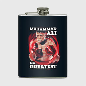 Фляга с принтом Muhammad Ali в городе Новоалтайск, металлический корпус | емкость 0,22 л, размер 125 х 94 мм. Виниловая наклейка запечатывается полностью | ali | muhammad ali | the greatest | али | бокс | мухамед али | мухаммед али
