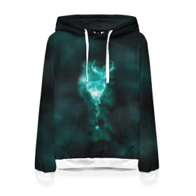 Женская толстовка 3D с принтом Patronus в городе Новоалтайск, 100% полиэстер  | двухслойный капюшон со шнурком для регулировки, мягкие манжеты на рукавах и по низу толстовки, спереди карман-кенгуру с мягким внутренним слоем. | Тематика изображения на принте: vdgerir | гарри поттер | гриффиндор | дамблдор | добби | слизерин | хогвартс