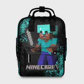 Женский рюкзак 3D с принтом MINECRAFT в городе Новоалтайск, 100% полиэстер | лямки с регулируемой длиной, сверху ручки, чтобы рюкзак нести как сумку. Основное отделение закрывается на молнию, как и внешний карман. Внутри два дополнительных кармана, один из которых закрывается на молнию. По бокам два дополнительных кармашка, куда поместится маленькая бутылочка
 | game | minecraft | блоки | игра | квадраты | компьютерная игра | крипер | майнкрафт