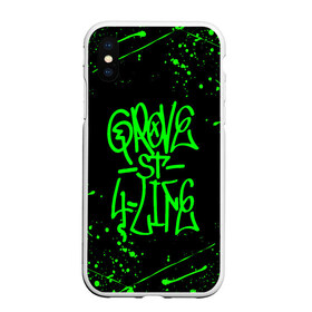 Чехол для iPhone XS Max матовый с принтом GROVE STREET GTA в городе Новоалтайск, Силикон | Область печати: задняя сторона чехла, без боковых панелей | grand theft auto | grove street | grove street 4 life | gta | gta 4 | gta 5 | gta sa | gta v | samp | san andreas | грув стрит | игры | самп | сан андреас