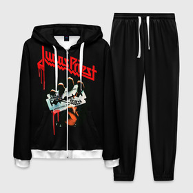 Мужской костюм 3D с принтом Judas Priest в городе Новоалтайск, 100% полиэстер | Манжеты и пояс оформлены тканевой резинкой, двухслойный капюшон со шнурком для регулировки, карманы спереди | judas | priest | грув метал | группа | рок | хард рок | хеви метал