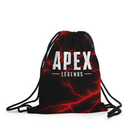 Рюкзак-мешок 3D с принтом APEX LEGENDS в городе Новоалтайск, 100% полиэстер | плотность ткани — 200 г/м2, размер — 35 х 45 см; лямки — толстые шнурки, застежка на шнуровке, без карманов и подкладки | apex | apex legends | battle | battle royal | bloodhound | titanfall | wraith | апекс | апекс легендс | батл рояль | битва | война | каустик | королевская битва