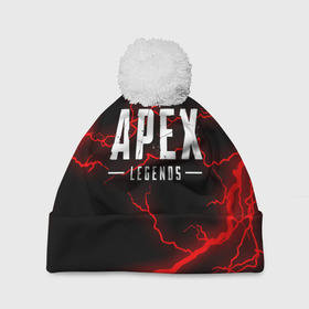 Шапка 3D c помпоном с принтом APEX LEGENDS в городе Новоалтайск, 100% полиэстер | универсальный размер, печать по всей поверхности изделия | apex | apex legends | battle | battle royal | bloodhound | titanfall | wraith | апекс | апекс легендс | батл рояль | битва | война | каустик | королевская битва