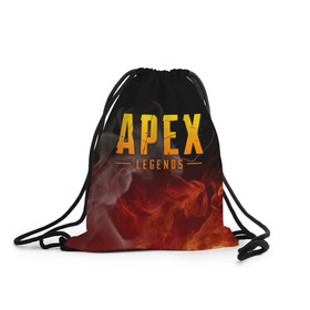 Рюкзак-мешок 3D с принтом APEX LEGENDS в городе Новоалтайск, 100% полиэстер | плотность ткани — 200 г/м2, размер — 35 х 45 см; лямки — толстые шнурки, застежка на шнуровке, без карманов и подкладки | apex | apex legends | battle | battle royal | bloodhound | titanfall | wraith | апекс | апекс легендс | батл рояль | битва | война | каустик | королевская битва