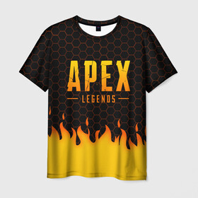 Мужская футболка 3D с принтом APEX LEGENDS  в городе Новоалтайск, 100% полиэфир | прямой крой, круглый вырез горловины, длина до линии бедер | apex | apex legends | battle | battle royal | bloodhound | titanfall | wraith | апекс | апекс легендс | батл рояль | битва | война | каустик | королевская битва