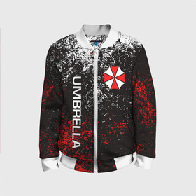 Детский бомбер 3D с принтом RESIDENT EVIL в городе Новоалтайск, 100% полиэстер | застегивается на молнию, по бокам два кармана без застежек, мягкие манжеты, по низу бомбера и на воротнике — эластичная резинка | ada wong | biohazard | leon | nemesis | project resistance | raccoon city | re | re3 | resident evil | resident evil 3 | rpd | stars | umbrella | ада вонг | амбрелла | немезис | ужасы