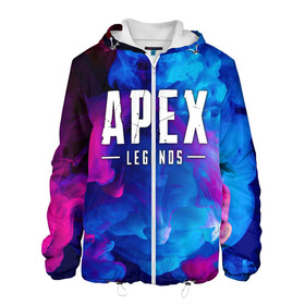 Мужская куртка 3D с принтом APEX LEGENDS  в городе Новоалтайск, ткань верха — 100% полиэстер, подклад — флис | прямой крой, подол и капюшон оформлены резинкой с фиксаторами, два кармана без застежек по бокам, один большой потайной карман на груди. Карман на груди застегивается на липучку | apex | apex legends | battle | battle royal | bloodhound | titanfall | wraith | апекс | апекс легендс | батл рояль | битва | война | каустик | королевская битва