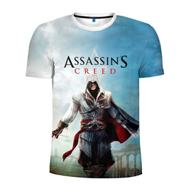 Мужская футболка 3D спортивная с принтом Assassins Creed в городе Новоалтайск, 100% полиэстер с улучшенными характеристиками | приталенный силуэт, круглая горловина, широкие плечи, сужается к линии бедра | blood | game | асасин | ассасин | ассасин крид | ассассин | ассассин крид | дезмонд майлс | дитя ассассинов | игра | кровь | надпись | оружие