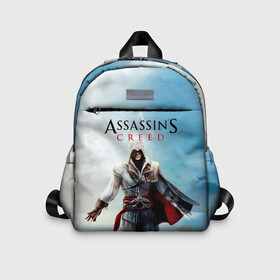 Детский рюкзак 3D с принтом Assassins Creed в городе Новоалтайск, 100% полиэстер | лямки с регулируемой длиной, сверху петелька, чтобы рюкзак можно было повесить на вешалку. Основное отделение закрывается на молнию, как и внешний карман. Внутри дополнительный карман. По бокам два дополнительных кармашка | blood | game | асасин | ассасин | ассасин крид | ассассин | ассассин крид | дезмонд майлс | дитя ассассинов | игра | кровь | надпись | оружие