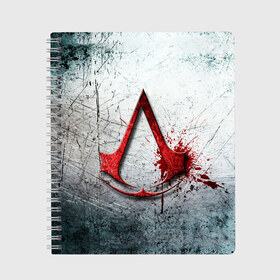 Тетрадь с принтом Assassins Creed в городе Новоалтайск, 100% бумага | 48 листов, плотность листов — 60 г/м2, плотность картонной обложки — 250 г/м2. Листы скреплены сбоку удобной пружинной спиралью. Уголки страниц и обложки скругленные. Цвет линий — светло-серый
 | blood | game | асасин | ассасин | ассасин крид | ассассин | ассассин крид | дезмонд майлс | дитя ассассинов | игра | кровь | надпись | оружие