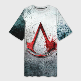 Платье-футболка 3D с принтом Assassins Creed в городе Новоалтайск,  |  | blood | game | асасин | ассасин | ассасин крид | ассассин | ассассин крид | дезмонд майлс | дитя ассассинов | игра | кровь | надпись | оружие