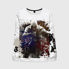 Мужской свитшот 3D с принтом Assassins Creed в городе Новоалтайск, 100% полиэстер с мягким внутренним слоем | круглый вырез горловины, мягкая резинка на манжетах и поясе, свободная посадка по фигуре | blood | game | асасин | ассасин | ассасин крид | ассассин | ассассин крид | дезмонд майлс | дитя ассассинов | игра | кровь | надпись | оружие