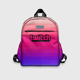 Детский рюкзак 3D с принтом TWITCH в городе Новоалтайск, 100% полиэстер | лямки с регулируемой длиной, сверху петелька, чтобы рюкзак можно было повесить на вешалку. Основное отделение закрывается на молнию, как и внешний карман. Внутри дополнительный карман. По бокам два дополнительных кармашка | Тематика изображения на принте: game | gamer | logo | trend | twitch | twitties | игры | логотип | мода | надписи | стрим | твитч | тренд