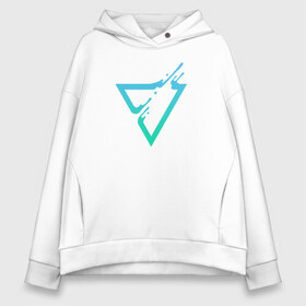 Женское худи Oversize хлопок с принтом Liquid Triangle в городе Новоалтайск, френч-терри — 70% хлопок, 30% полиэстер. Мягкий теплый начес внутри —100% хлопок | боковые карманы, эластичные манжеты и нижняя кромка, капюшон на магнитной кнопке | Тематика изображения на принте: геометрия | графика | дизайн | красиво | треугольник
