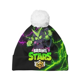 Шапка 3D c помпоном с принтом BRAWL STARS VIRUS 8-BIT в городе Новоалтайск, 100% полиэстер | универсальный размер, печать по всей поверхности изделия | 8 bit | 8 бит | bibi | brawl stars | crow | el brown | leon | leon shark | max | mr.p | sally leon | shark | stars | virus | werewolf | акула | биби | вирус | ворон | леон | оборотень | пингвин