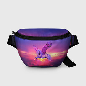 Поясная сумка 3D с принтом Dusk Sky Horse в городе Новоалтайск, 100% полиэстер | плотная ткань, ремень с регулируемой длиной, внутри несколько карманов для мелочей, основное отделение и карман с обратной стороны сумки застегиваются на молнию | высота | закат | конь | крылья | легенды | летать | летающий | лошадь | мистический | мифология | мифы | небесный | небо | облака | облач | пегас | плед | подушка | полет | пурпурный | сумерки | сумка