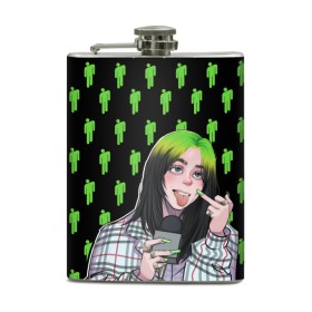 Фляга с принтом Billie Eilish в городе Новоалтайск, металлический корпус | емкость 0,22 л, размер 125 х 94 мм. Виниловая наклейка запечатывается полностью | Тематика изображения на принте: bad guy | bad guy billie eilish | billie eilish | billie eilish bad | billie eilish guy | billie eilish merch | billie eilish мерч | lovely billie eilish | билли айлиш