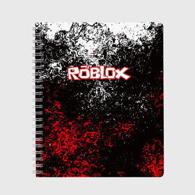 Тетрадь с принтом ROBLOX в городе Новоалтайск, 100% бумага | 48 листов, плотность листов — 60 г/м2, плотность картонной обложки — 250 г/м2. Листы скреплены сбоку удобной пружинной спиралью. Уголки страниц и обложки скругленные. Цвет линий — светло-серый
 | game | gamer | logo | minecraft | roblox | simulator | игра | конструктор | лого | майнкрафт | симулятор | строительство | фигура