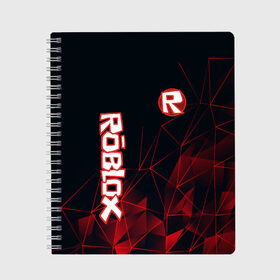 Тетрадь с принтом ROBLOX в городе Новоалтайск, 100% бумага | 48 листов, плотность листов — 60 г/м2, плотность картонной обложки — 250 г/м2. Листы скреплены сбоку удобной пружинной спиралью. Уголки страниц и обложки скругленные. Цвет линий — светло-серый
 | game | gamer | logo | minecraft | roblox | simulator | игра | конструктор | лого | майнкрафт | симулятор | строительство | фигура