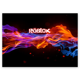 Поздравительная открытка с принтом ROBLOX | РОБЛОКС (Z) в городе Новоалтайск, 100% бумага | плотность бумаги 280 г/м2, матовая, на обратной стороне линовка и место для марки
 | game | gamer | logo | minecraft | roblox | simulator | игра | конструктор | лого | майнкрафт | симулятор | строительство | фигура