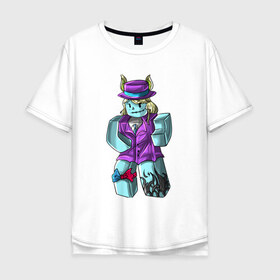 Мужская футболка хлопок Oversize с принтом ROBLOX в городе Новоалтайск, 100% хлопок | свободный крой, круглый ворот, “спинка” длиннее передней части | game | gamer | logo | minecraft | roblox | simulator | игра | конструктор | лого | майнкрафт | симулятор | строительство | фигура